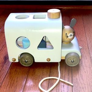 Pottery Barn pull-along bus with shape sorter